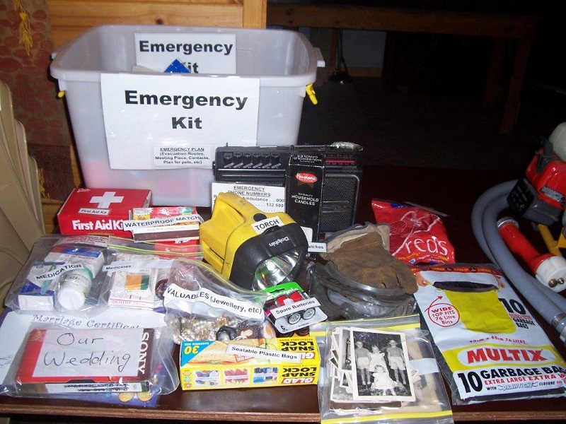 This is an image of an emergency survival kit