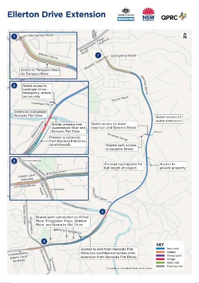 Map of Ellerton Drive extension