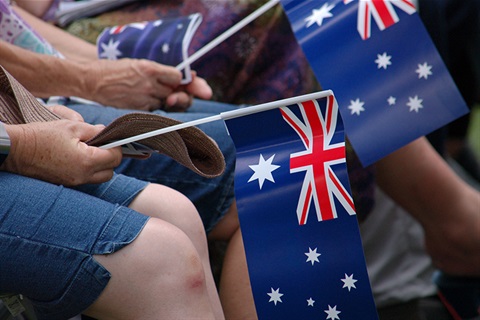 Small Australian flags on Australia Day
