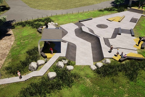 Concept image of the Braidwood Skate Park