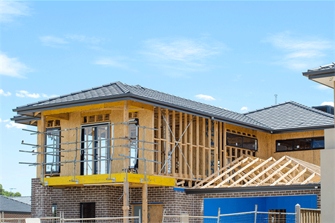 Two storey house under construction