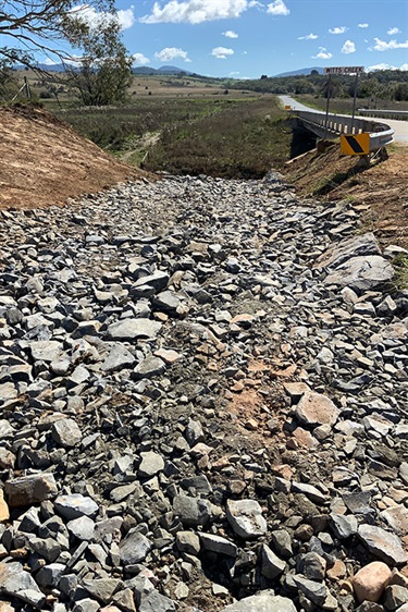 Completed repair work of drainage structures with gabion baskets and mattresses