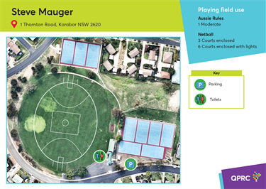 Map of Steve Mauger playing fields