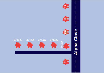 Sub-addressing where access point is shared from road in an urban area