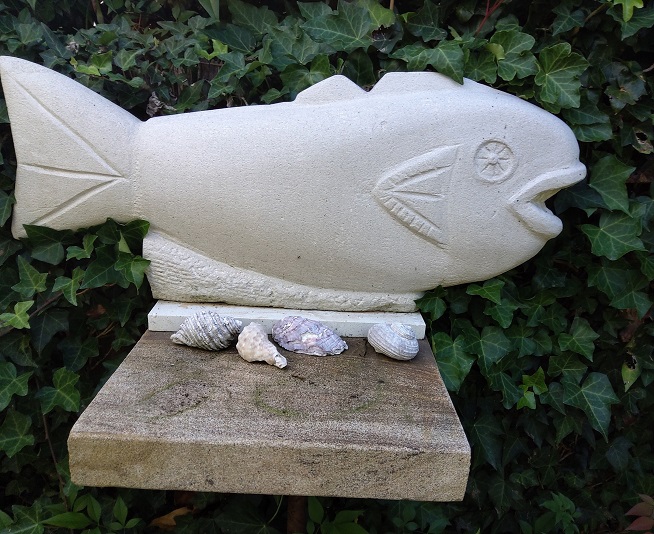 Ingrid Ferguson Fish sculpture in sandstone