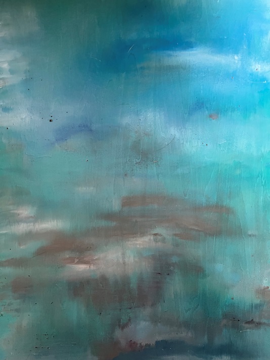 Floating 8 by Susan Hey - encaustic on wood