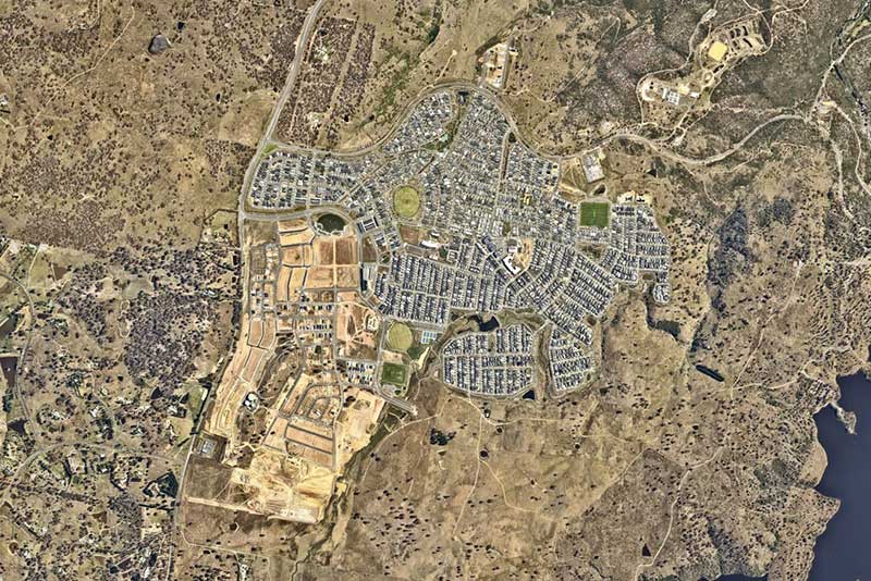 Aerial view of Googong taken February 2023