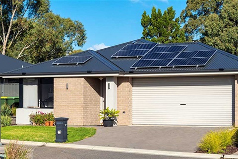 Solar panels on roof in Australia