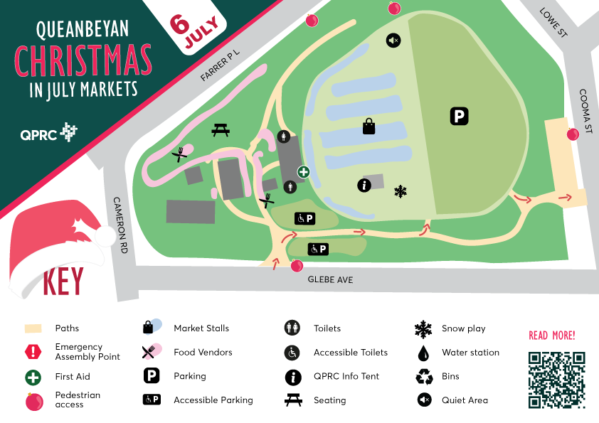 Map for Christmas in July market 6 July 2024
