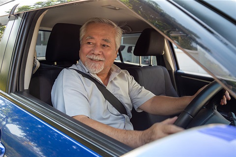 Older man driving