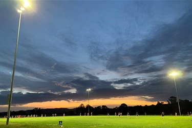 Bungendore Sports Hub playing fields at sunset