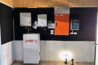 Braidwood Showground inverter and backup battery