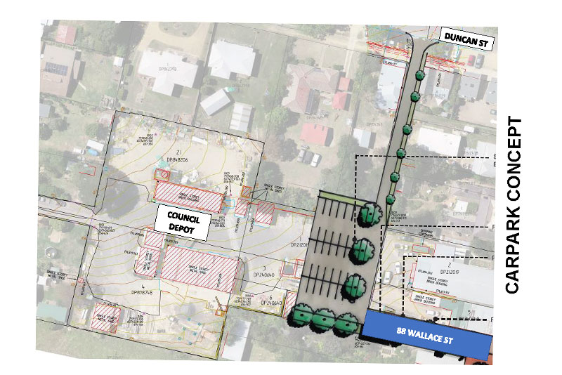 Concept drawing - Braidwood car park