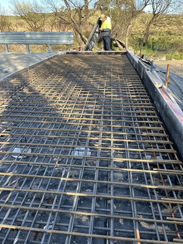 Work on Honeysuckle Bridge preparing for concreting