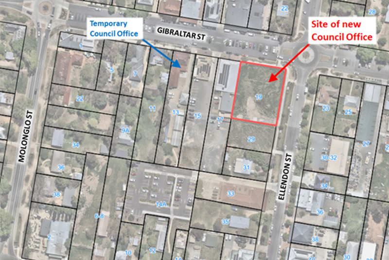 Map showing 19 Gibraltar Street Bungendore highlighted