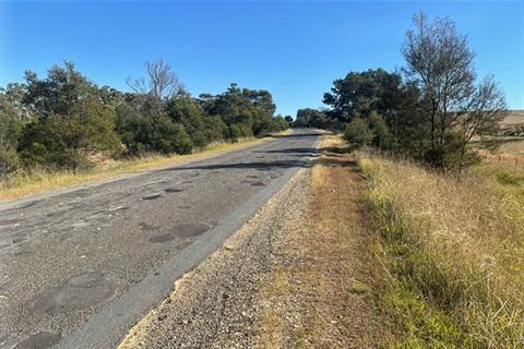Tarago Road showing road before work starts on Stage 1