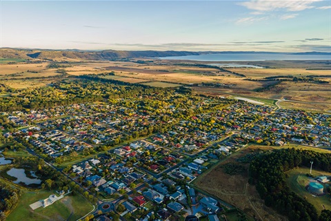 Bungendore village view from a plane