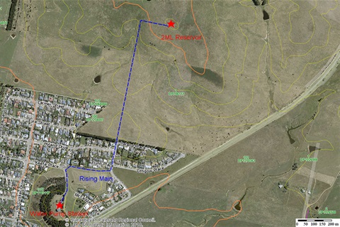 Map showing location of new Elmslea reservoir