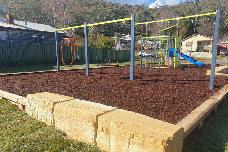 Swings at the new Foxlow Parklet playground