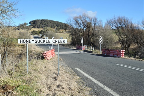 Honeysuckle Creek Bridge before the upgrade work has begun
