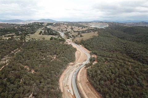 Shows progress of duplication of Old Cooma Road April 2019