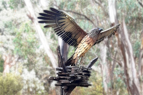 Sculpture of eagle - wood metal and resin