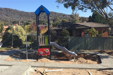 New playground equipment being installed at Banksia Parklet